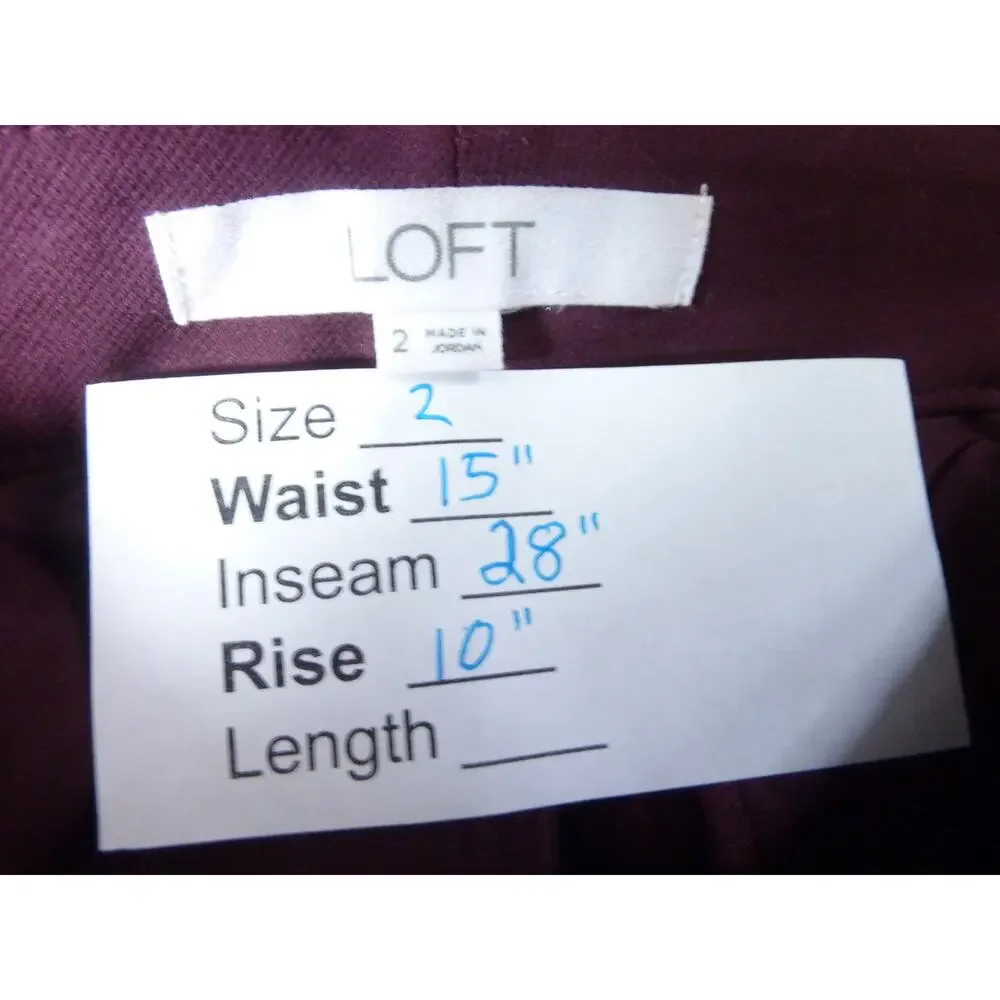 Loft Maroon Burgundy Sulton Skinny Pants 2